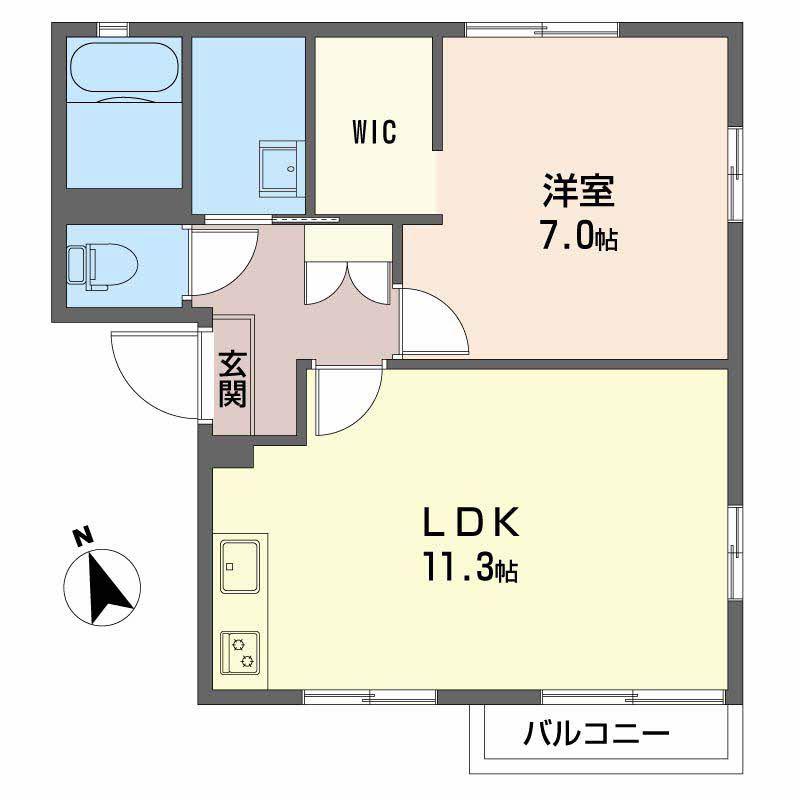カトレヤハイツ(1LDK/1階)の間取り写真