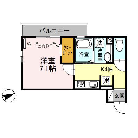 ソフィア(1K/2階)の間取り写真