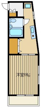 キャッスルアサヒ(1K/2階)の間取り写真
