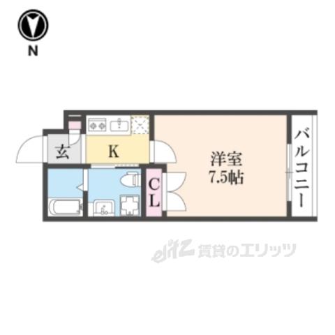 THEGARNETSUITERESIDE(1K/5階)の間取り写真