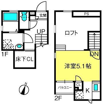 CB原市セレーナ(1K/1階)の間取り写真