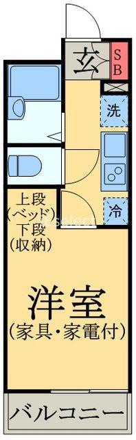 LPドエルシンヤマ(1K/1階)の間取り写真
