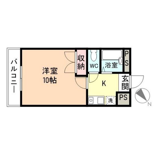 アンサンブル山室(1K/3階)の間取り写真