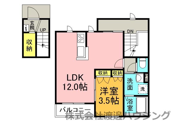 セレッソ忍ヶ丘(1LDK/2階)の間取り写真