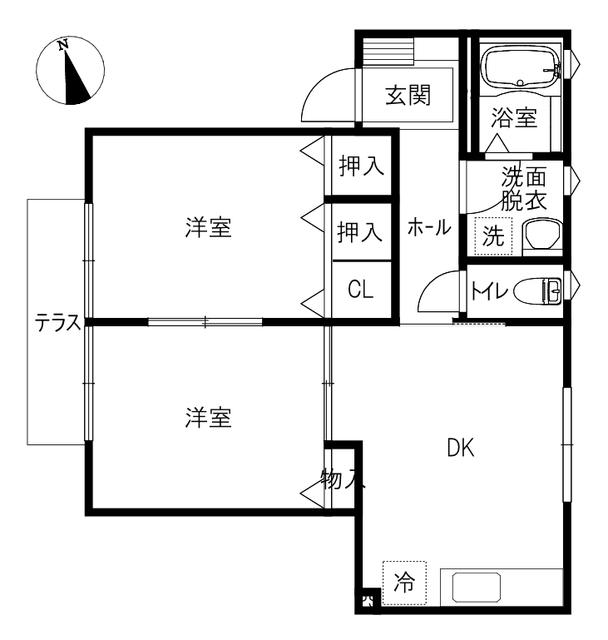 パルティーレ(2DK/1階)の間取り写真