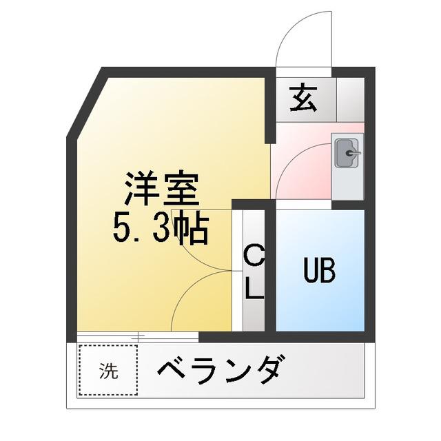 メゾン花沢(1K/2階)の間取り写真