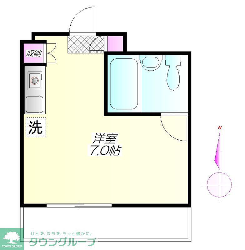 マンションかとれあ(ワンルーム/4階)の間取り写真