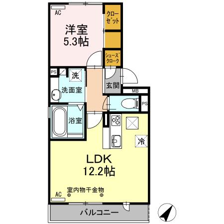 ラ・ブリエ(1LDK/1階)の間取り写真