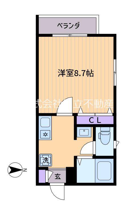 コーポオーロラ(1K/3階)の間取り写真