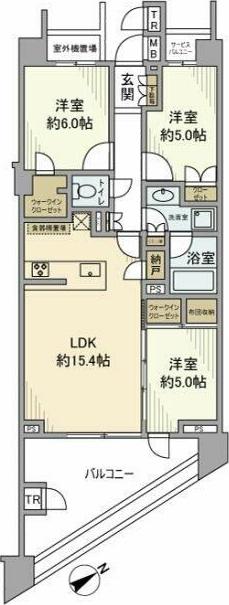 ディアスタ鷺沼(3LDK/2階)の間取り写真