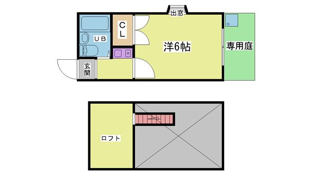 リングパレス(1K/1階)の間取り写真