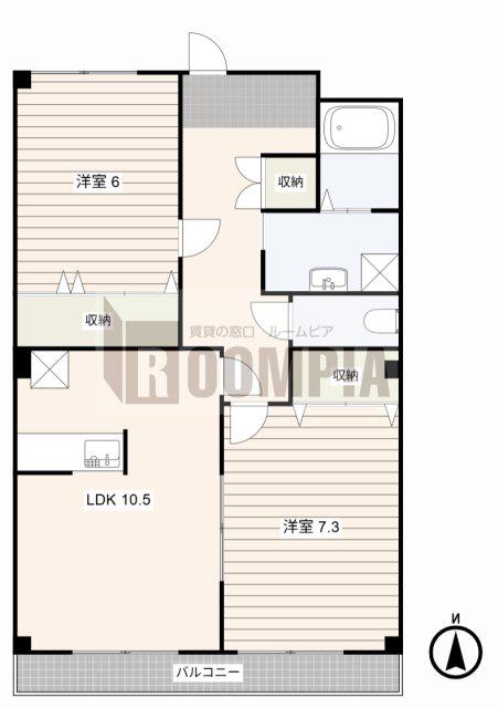 ベルボナール(2LDK/3階)の間取り写真