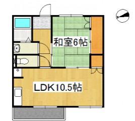 レジデンス北浜(1LDK/2階)の間取り写真