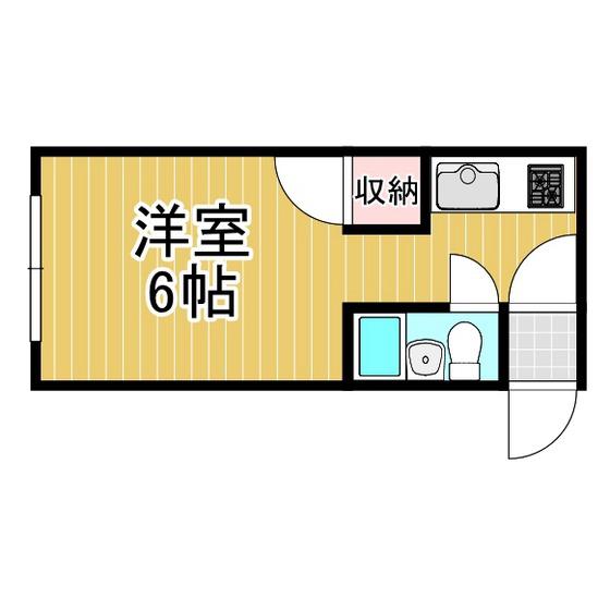 コーポウエスト(1K/1階)の間取り写真