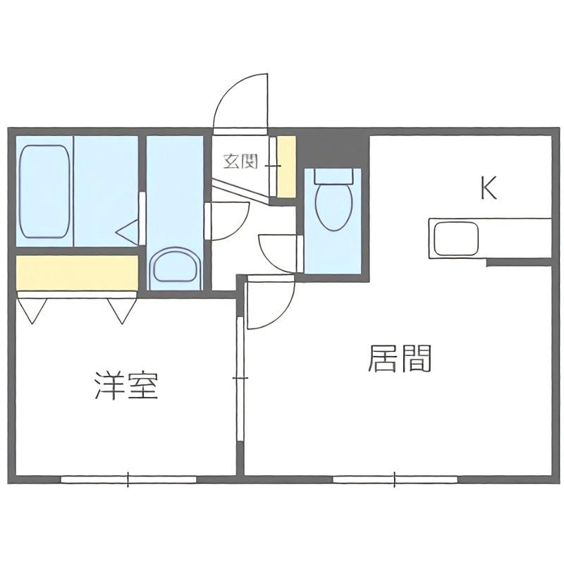 リベルティ平岸(1LDK/2階)の間取り写真