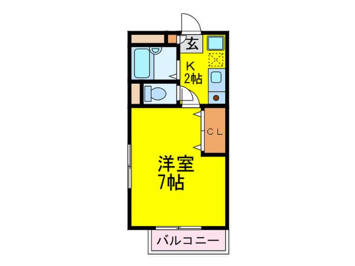PLイースト大橋IV(1K/2階)の間取り写真