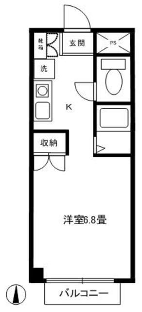 ローザ恋ヶ窪(ワンルーム/1階)の間取り写真