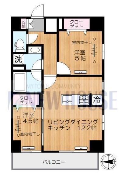 ルフレプレミアム神楽坂(2LDK/11階)の間取り写真
