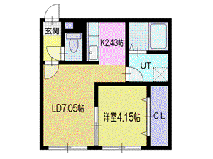 YS FRONT(1LDK/2階)の間取り写真