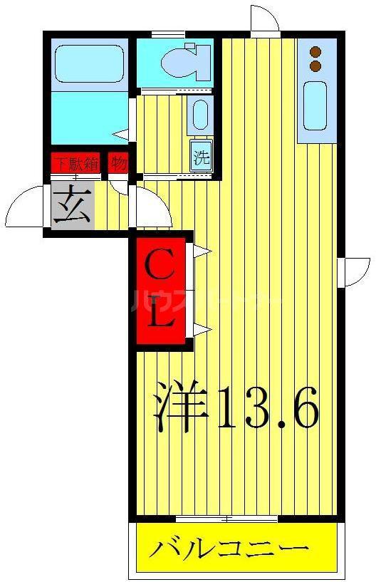 HIROS GARDEN B(ワンルーム/1階)の間取り写真