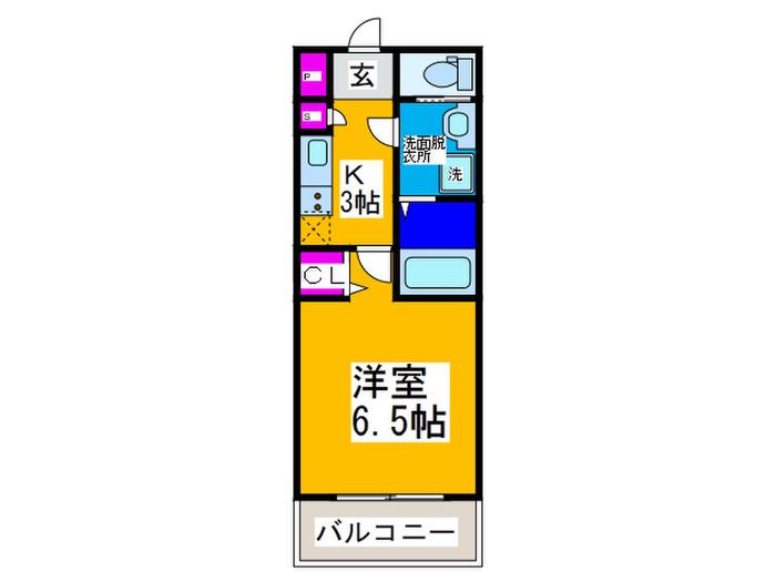 H-MAISON イースト(1K/1階)の間取り写真
