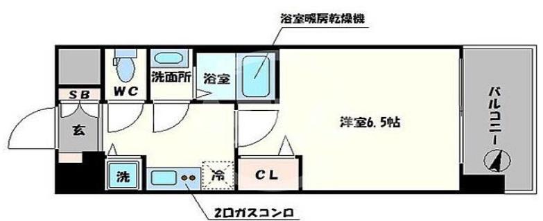 レオンコンフォート難波西II(1K/4階)の間取り写真