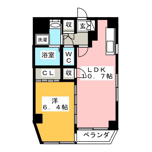 ディーアール秋葉原(1LDK/8階)の間取り写真