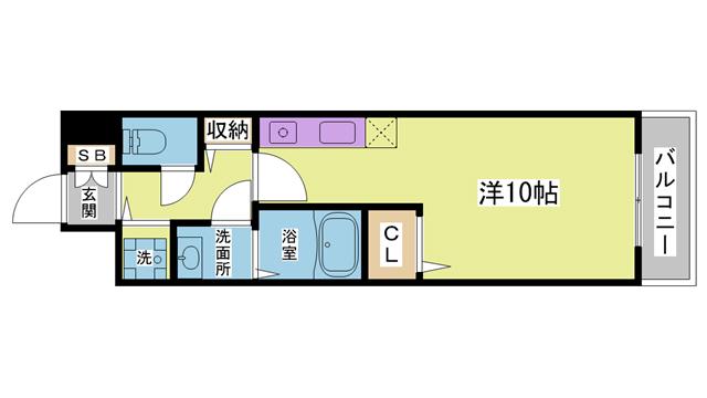 ヴァレ谷上(ワンルーム/2階)の間取り写真