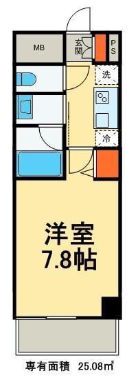 ヒューリック浅草橋江戸通(1K/6階)の間取り写真