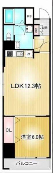 コープ野村御園(1LDK/6階)の間取り写真