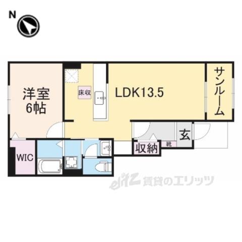 サンリットアークⅠ(1LDK/1階)の間取り写真