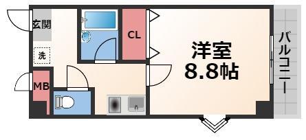 エスポワール21(1K/4階)の間取り写真