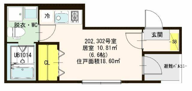都営新宿線 大島駅(東京) 徒歩7分 3階建 築9年(ワンルーム/2階)の間取り写真