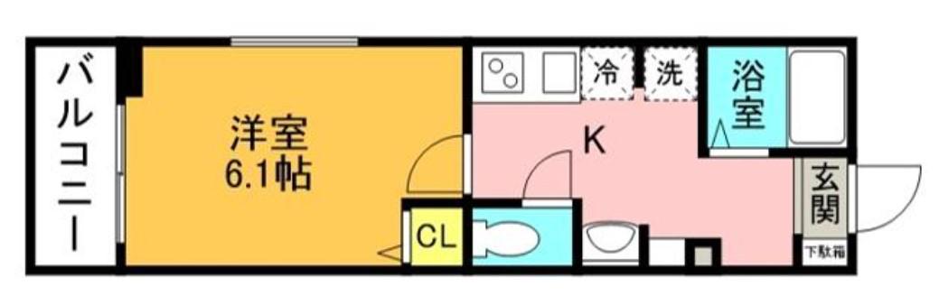 メルディア西八王子3(1K/3階)の間取り写真