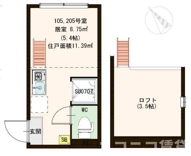 ブライト東長崎(ワンルーム/2階)の間取り写真