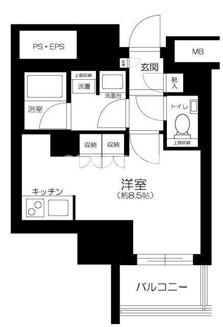 ザ・パークハウス上野(ワンルーム/5階)の間取り写真