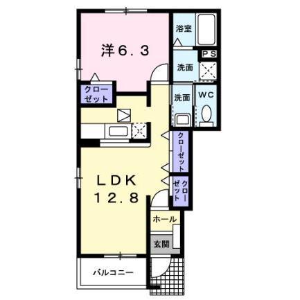 ヴィラスクエアA・B・C(1LDK/1階)の間取り写真