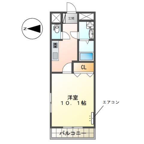 エトワールハイム(1K/1階)の間取り写真