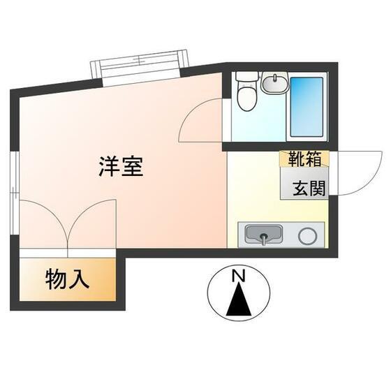 コーポ明和(ワンルーム/2階)の間取り写真