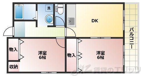 千里ロイヤルハイツ(2DK/3階)の間取り写真