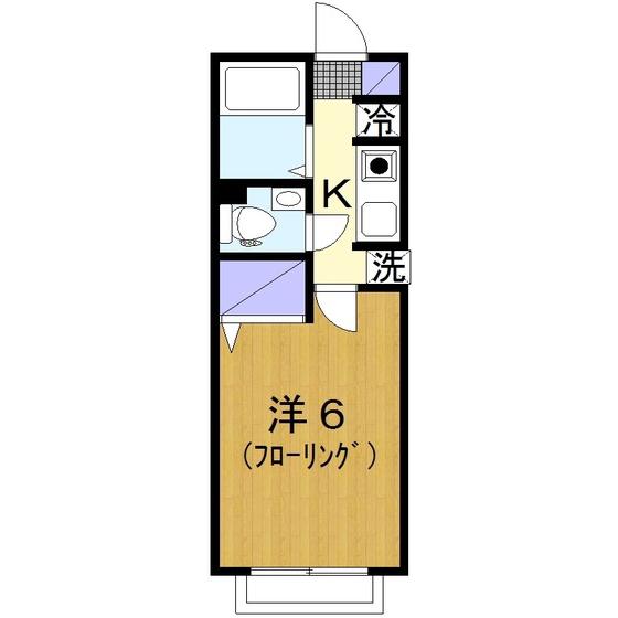 ドゥリームハウス(1K/2階)の間取り写真
