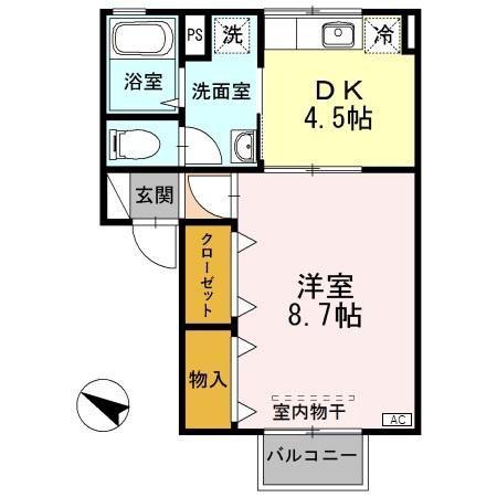 セジュール寿(1DK/2階)の間取り写真