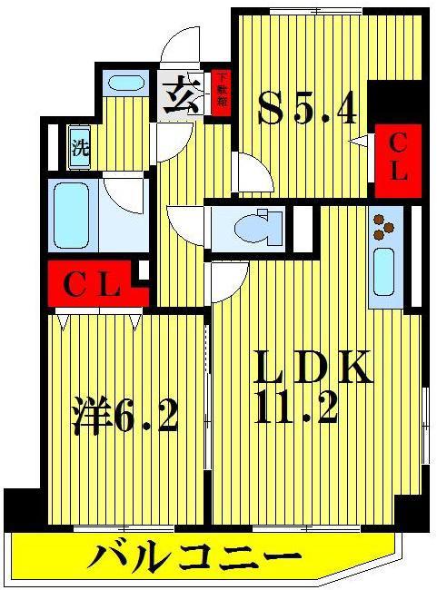 CLAIR(1SLDK/2階)の間取り写真