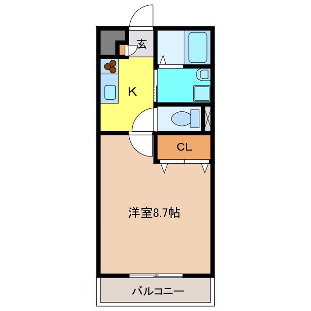 アンプルール リープル プロパティ(1K/2階)の間取り写真