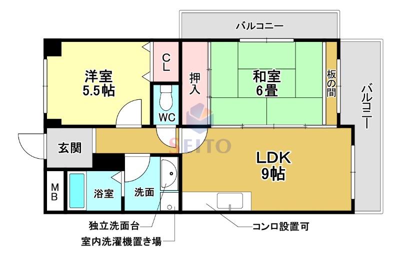 メゾン・ド・プラス豊中(2LDK/4階)の間取り写真