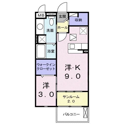ガーデンハウスエアリー(1LDK/1階)の間取り写真