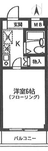 檜の森ハイツ(1K/2階)の間取り写真