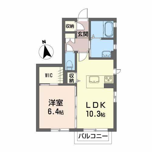 アルフラットB(1LDK/1階)の間取り写真
