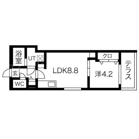ASTER TOYOHIRA(1LDK/1階)の間取り写真