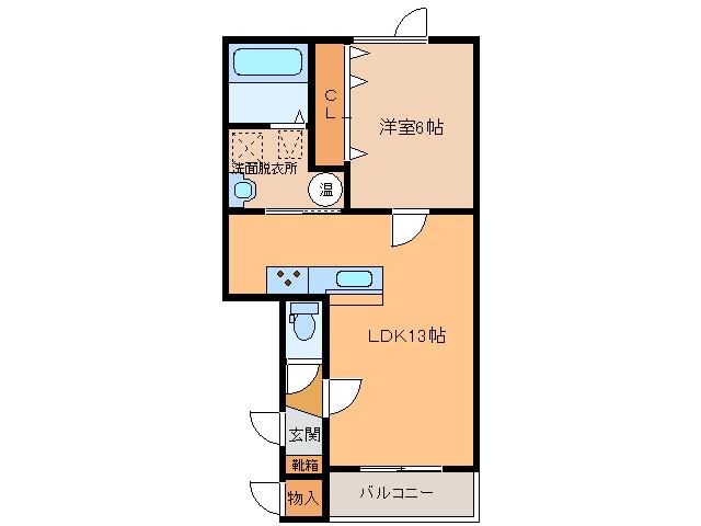 ALPHA IV(1LDK/3階)の間取り写真